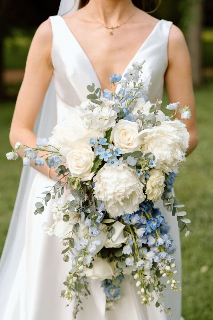 Detail shot of bouquet at the Belle Meade historic site and winery wedding