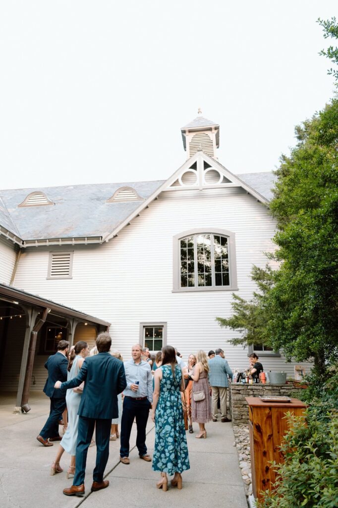 Guests mingling at the Belle Meade wedding reception