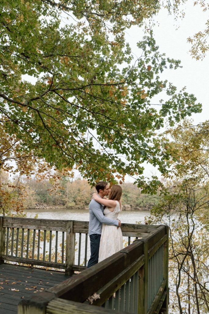 Quiet moment of connection beneath the trees at Shelby Bottoms