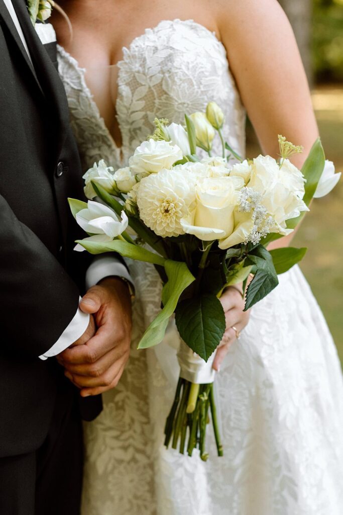 Close-up of hands before the ceremony