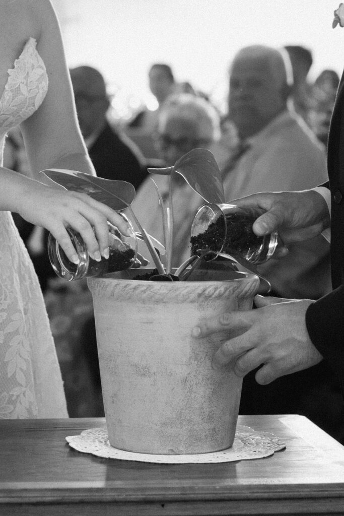 Ceremony moment inside the chapel during a summer wedding