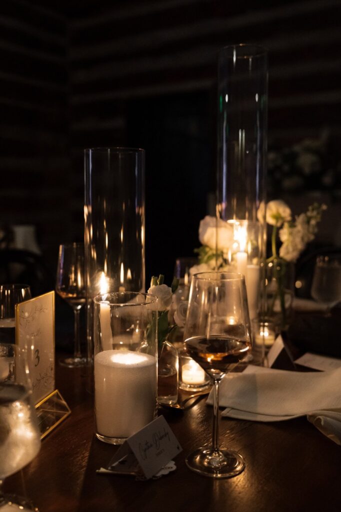 Estelle Nashville wedding reception details with candlelight