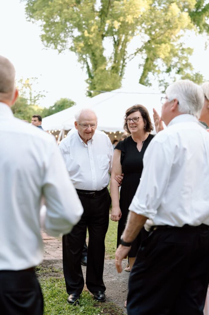 candid moment of guests at wedding venue in tennessee