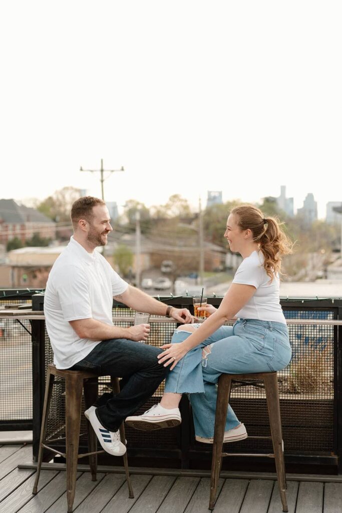 Candid Nashville engagement photographer in East Nashville