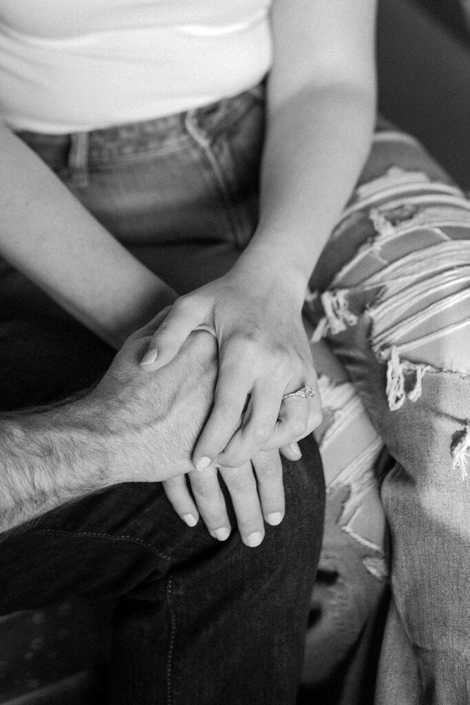 nashville engagement photographer documenting session at updown in east nashville