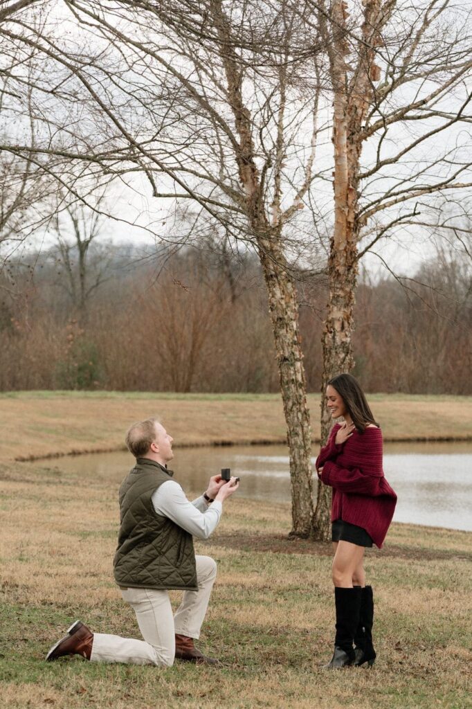 Nashville proposal photographer discreet hidden style