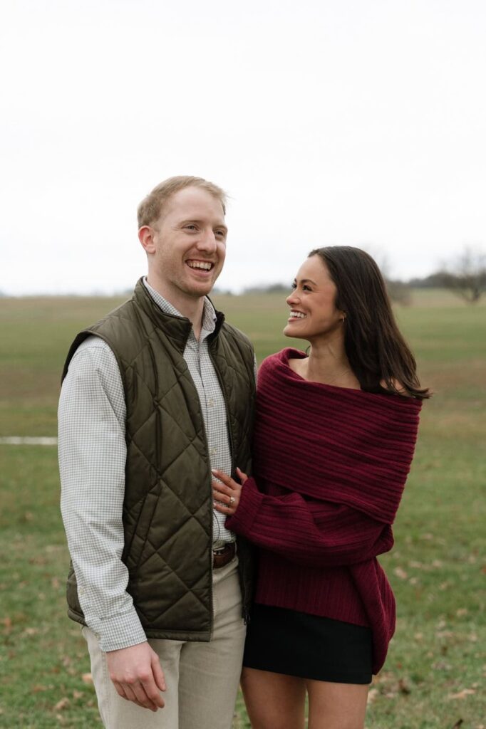nashville wedding photographer captures couple laughing at their proposal