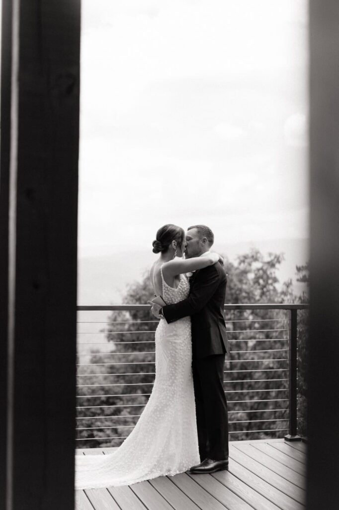 Outdoor mountain wedding ceremony Trillium Venue