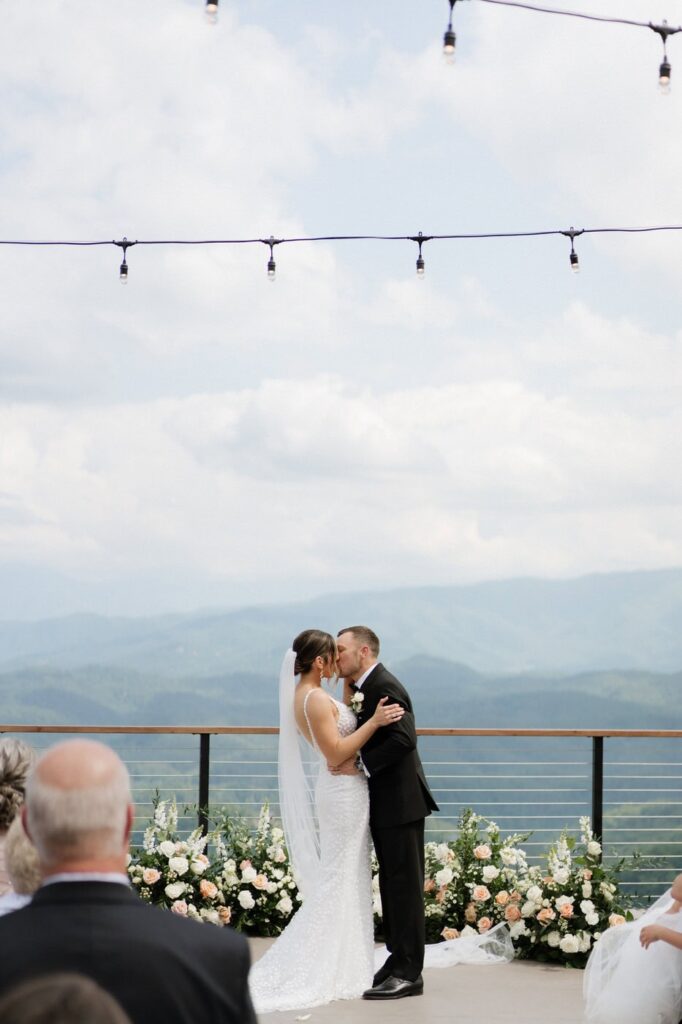 Outdoor mountain wedding ceremony Trillium Venue