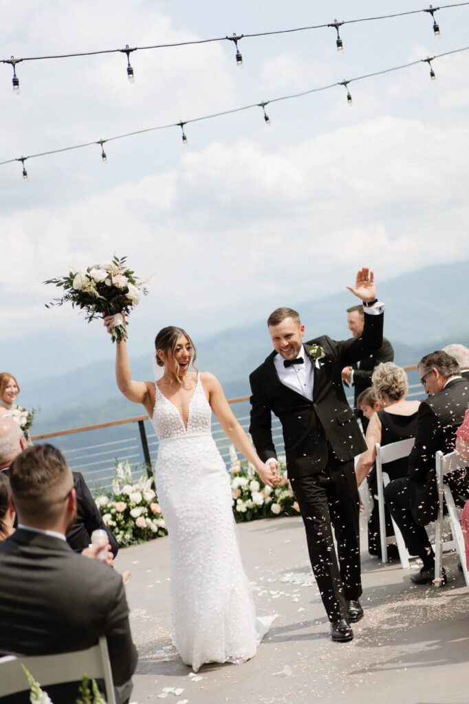 Smoky Mountain wedding photographer mountain views ceremony