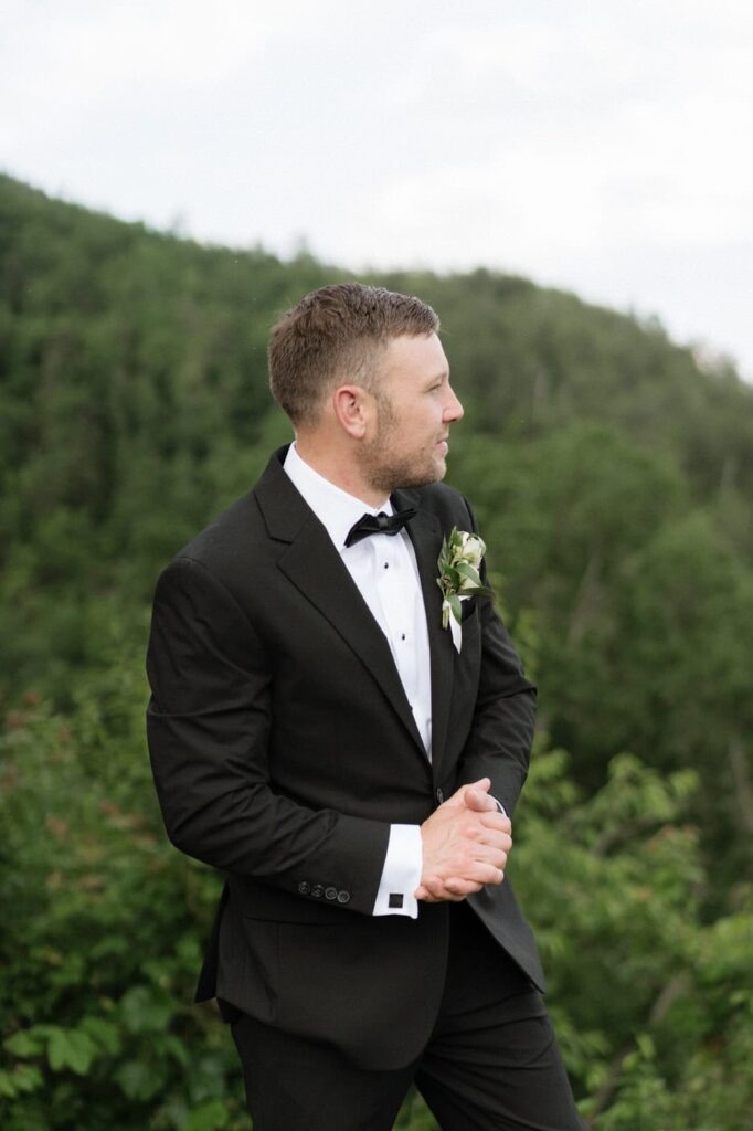 Smoky Mountain wedding photographer captures the groom at Trillium Venue