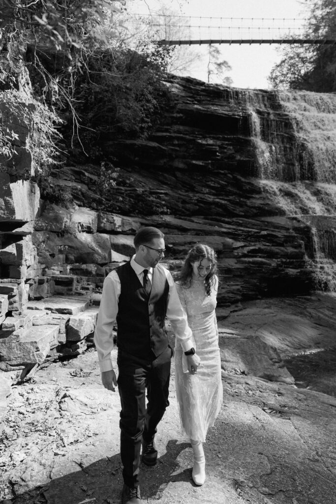 Tennessee elopement photographer captures waterfall ceremony at Fall Creek Falls