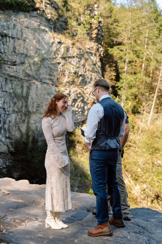 Tennessee elopement photographer documentary style outdoor ceremony