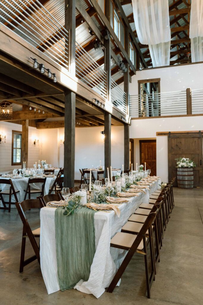 Candlelit reception tables at nashville wedding venue