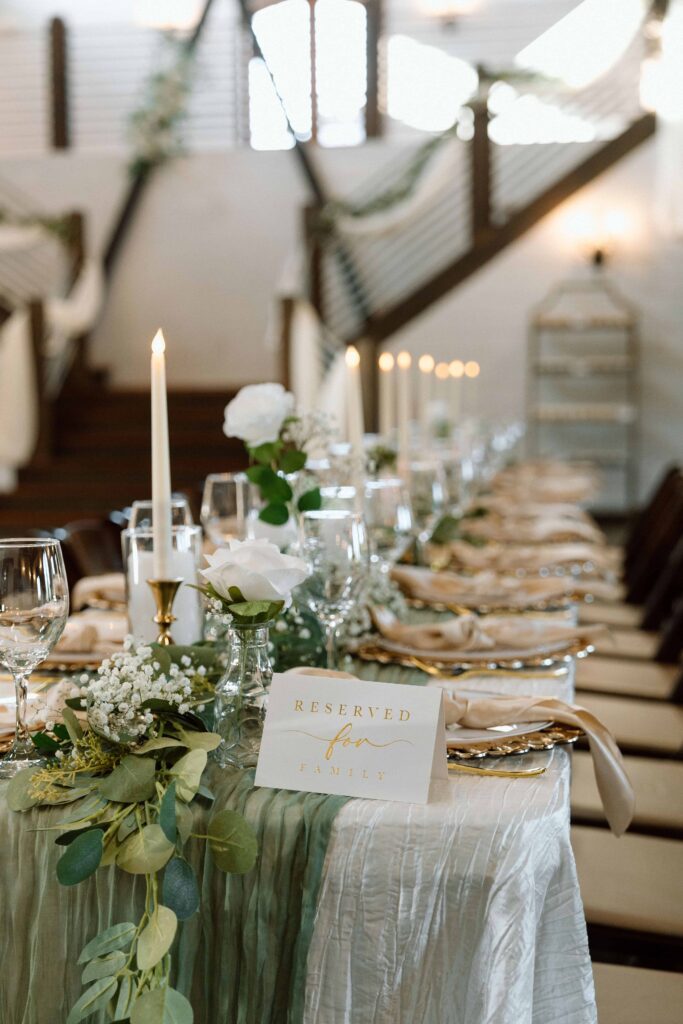 Table settings at The Venue at Fiddle Dee Farms in Tennessee