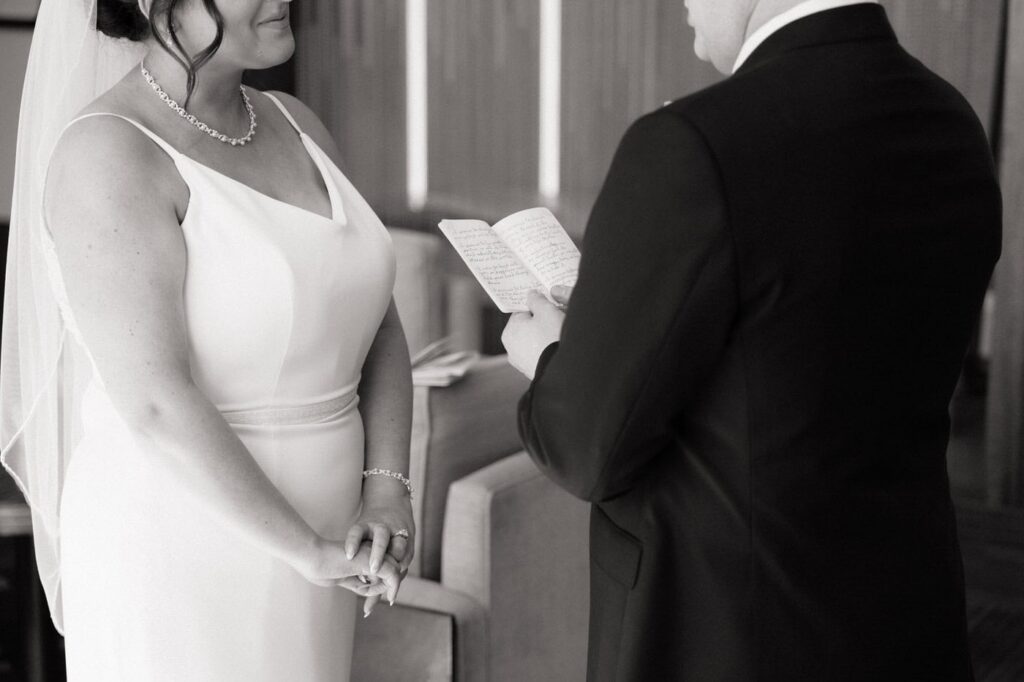 first look between bride and groom on wedding day in nashville