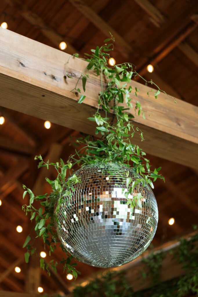 disco ball detail photo at cedarmont farm in franklin tennessee