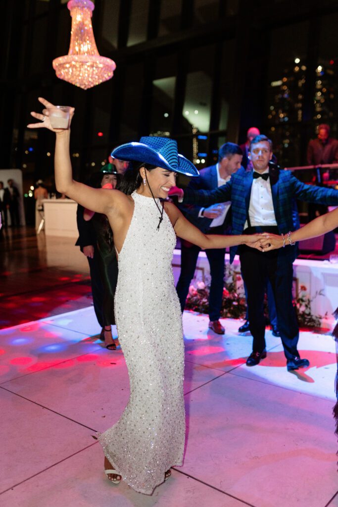 bride dancing on the dance floor at her wedding reception