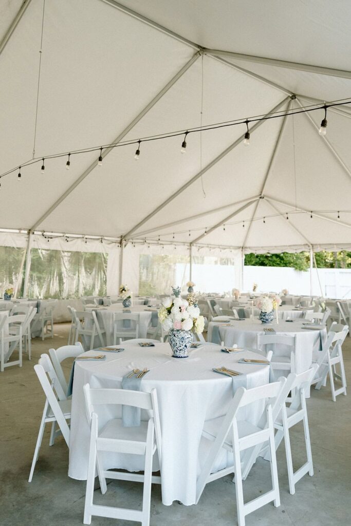 Reception decor at Eader House Tennessee wedding