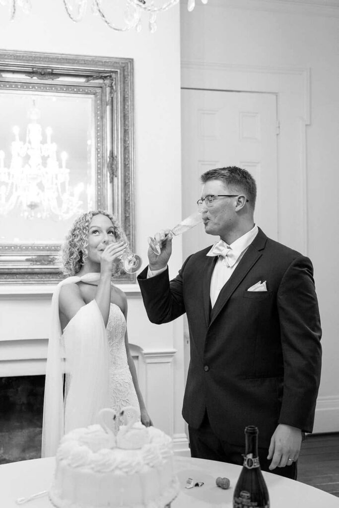 Couple laughing during reception at Eader House Tennessee