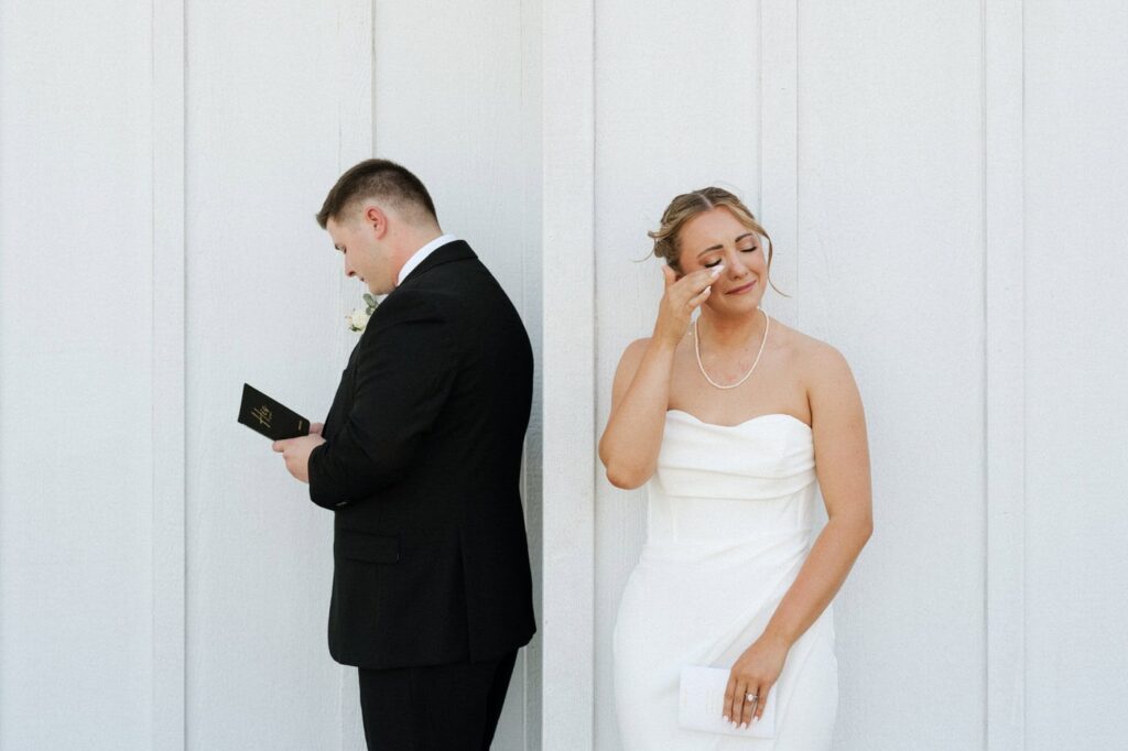 emotional moment during private vows at tennessee wedding