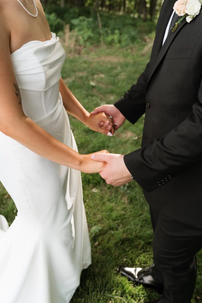 Intimate newlywed portraits at spring wedding