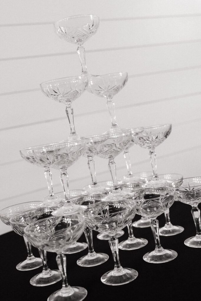 champagne tower at nashville wedding