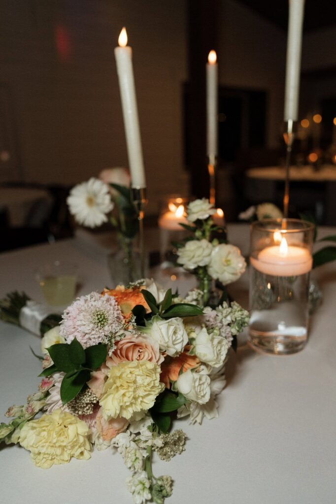 Floral details at Hickory Meadow wedding Middle Tennessee