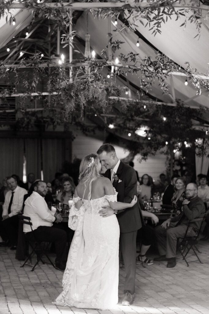 first dance for bride and groom on their wedding day