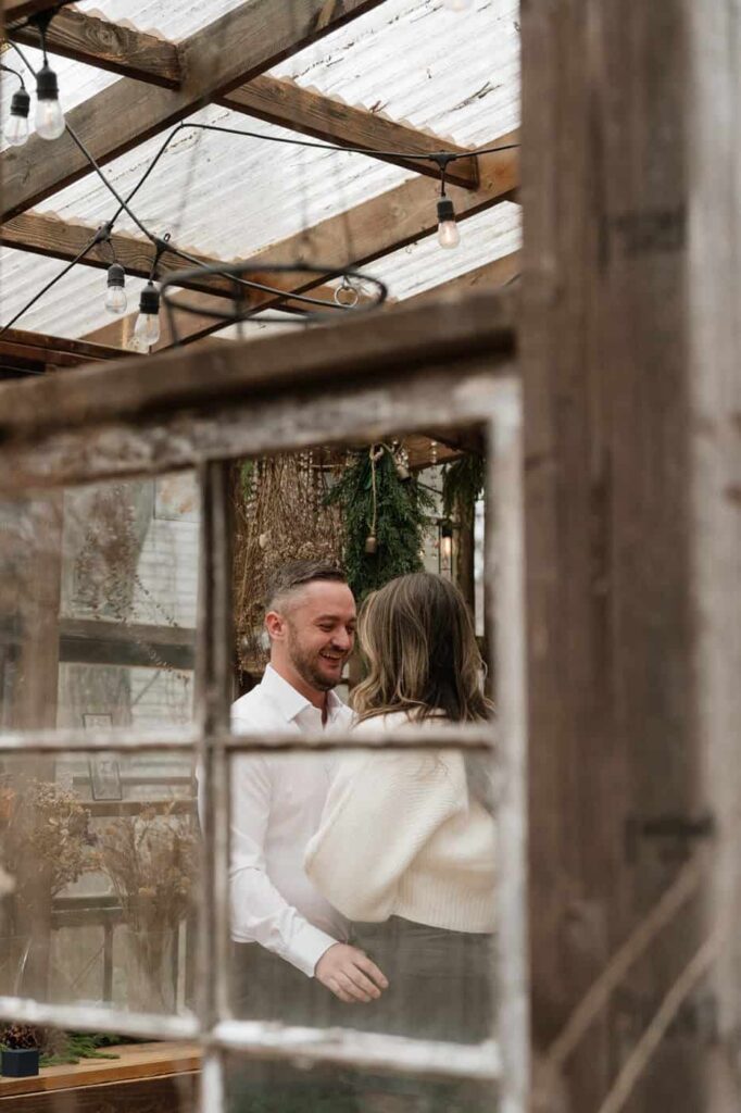 Nashville engagement session at private greenhouse