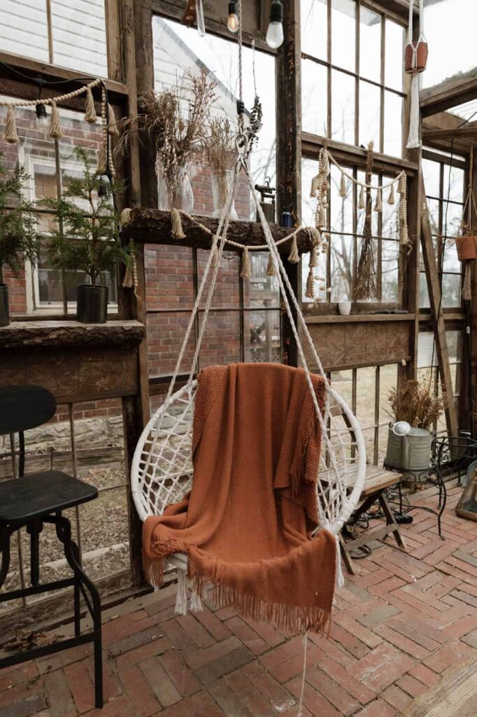 interior of greenhouse in nashville for engagement session