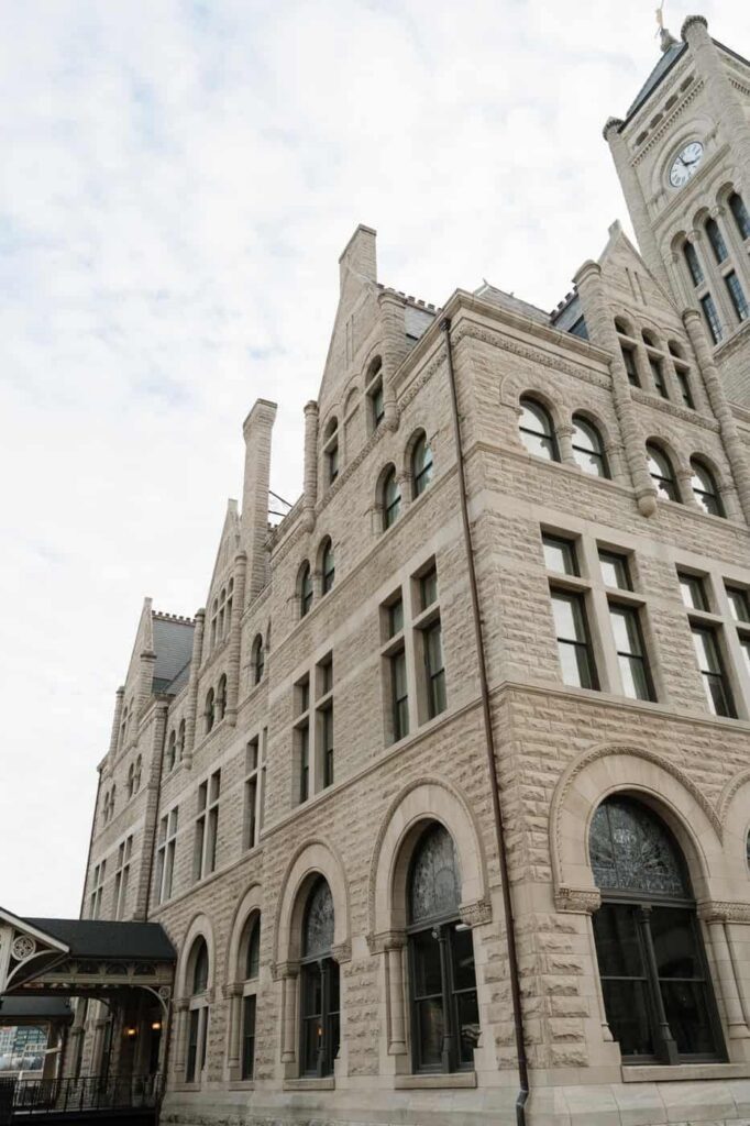 exterior of union station hotel in downtown nashville