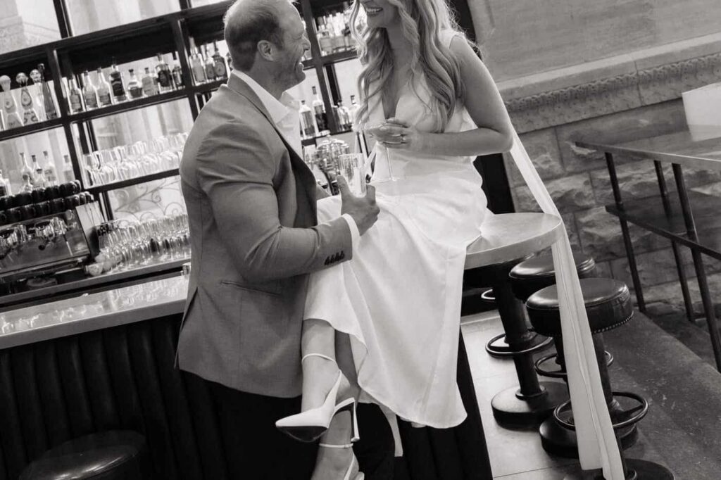 Documentary style engagement session at Union Station by Nashville engagement photographer