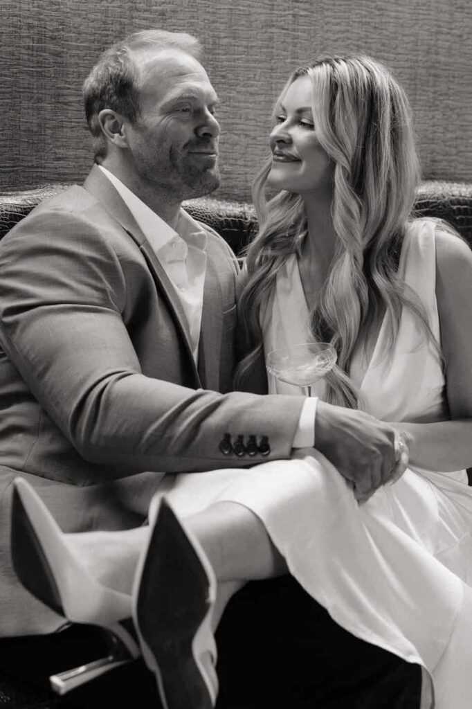 Winter engagement photos in downtown Nashville at Union Station