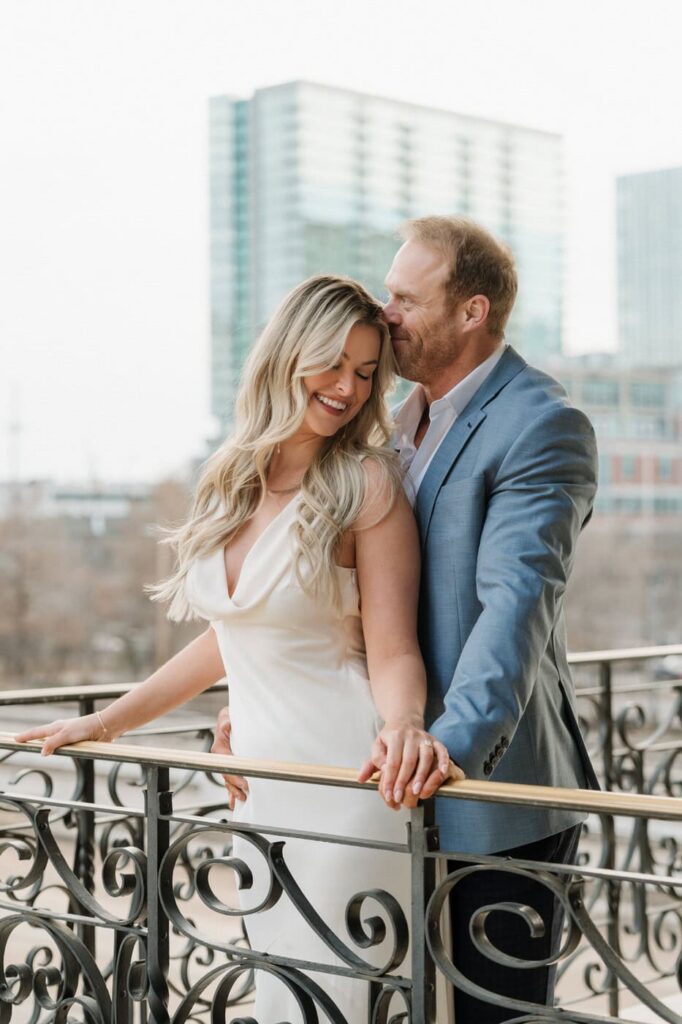 Romantic engagement portraits at Union Station, Nashville engagement photographer