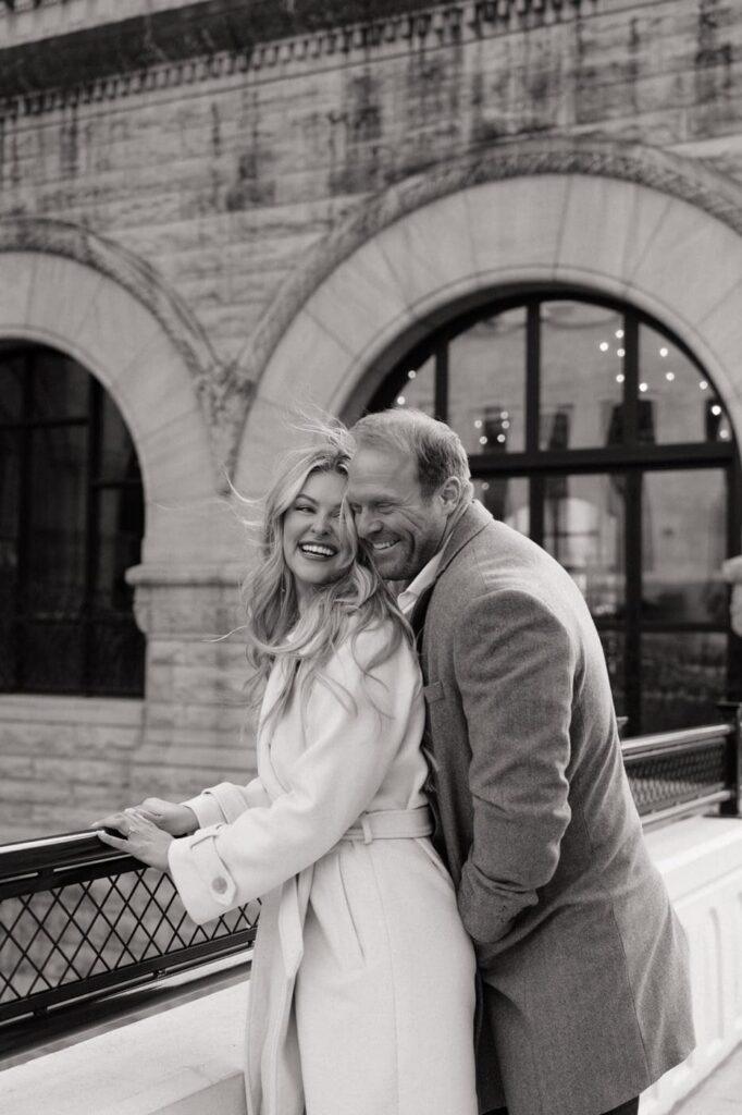 Documentary style engagement session at Union Station by Nashville engagement photographer