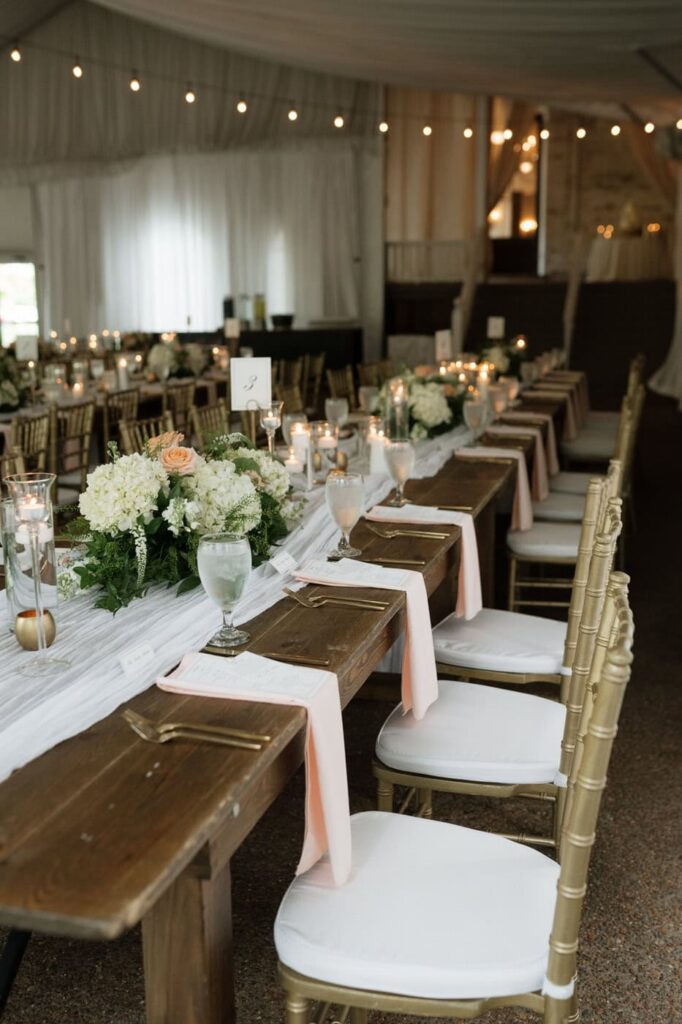 reception space details at nashville wedding venue