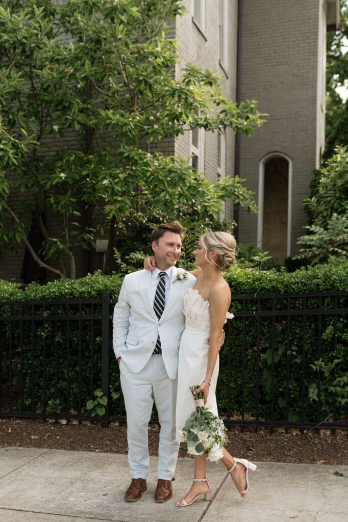 newlywed portraits outside of the cordelle in nashville tennessee
