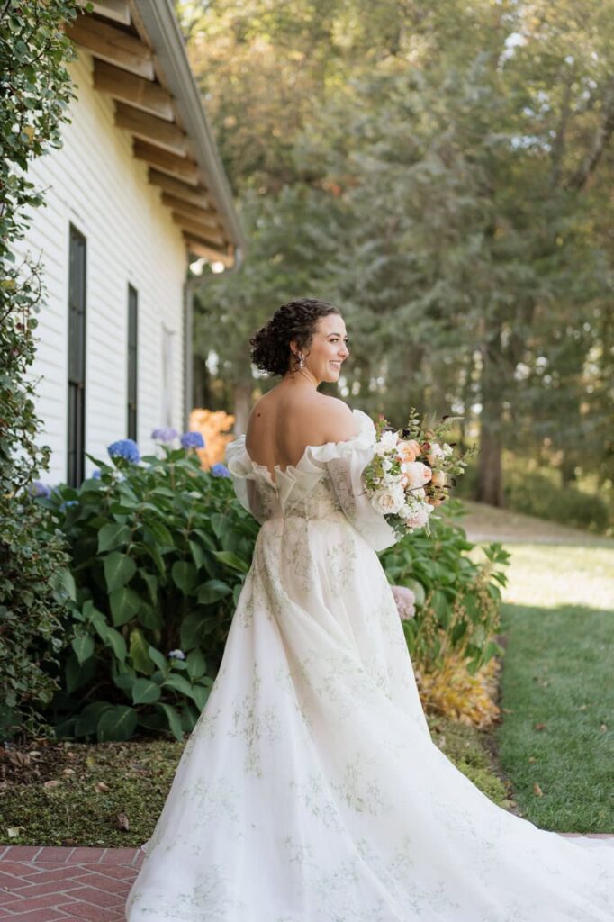 fall wedding bridal photos at nashville wedding venue
