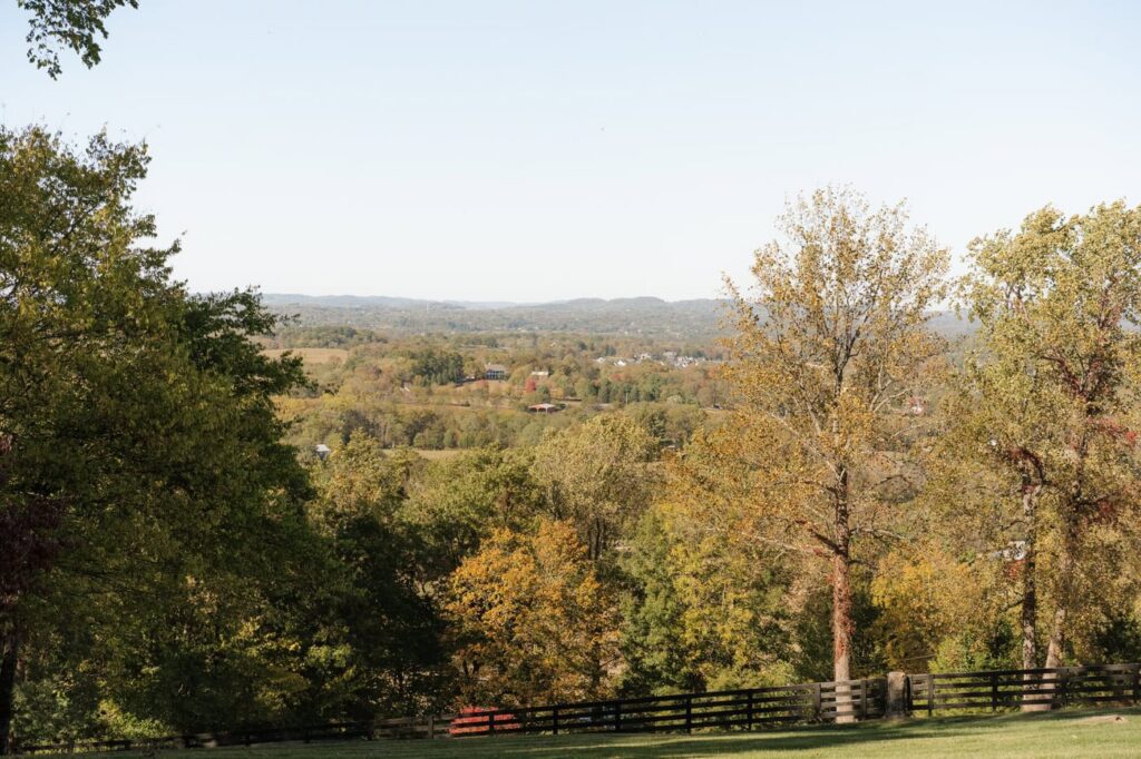 view of rolling hills from trinity farm in franklin tennessee