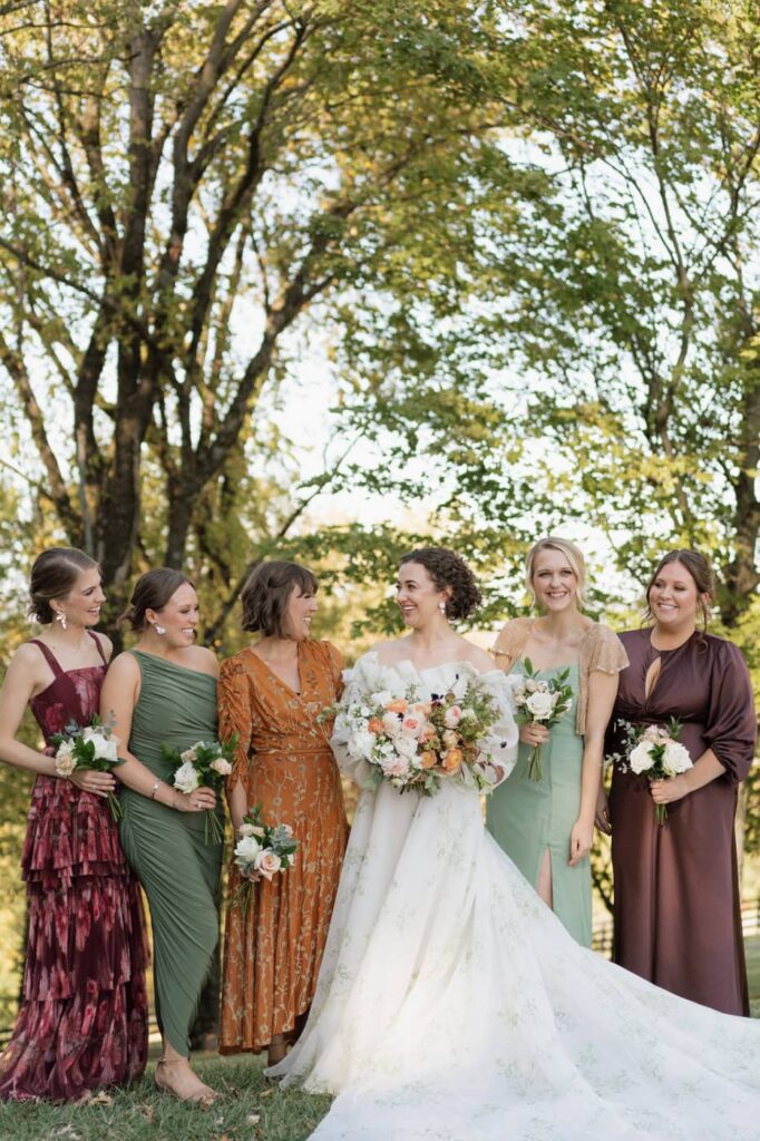 bride and her friends laughing before the wedding ceremony in nashville tennessee