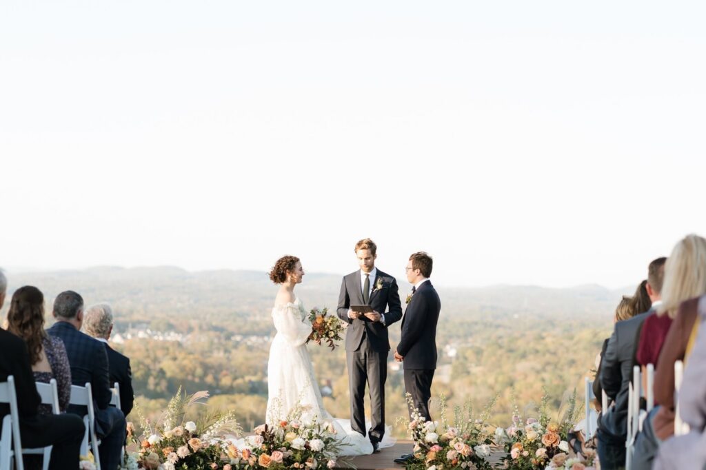 ceremony at trinity view farm wedding in nashville tennessee