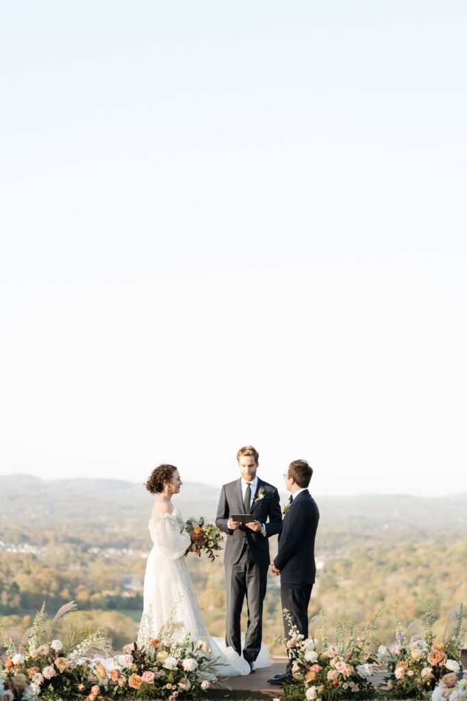 view of the ceremony space overlooking franklin tennessee