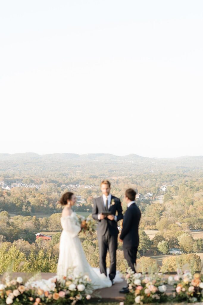 view from trinity view farm ceremony space in tennessee