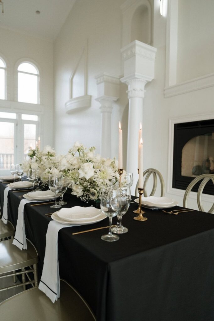 The Dimora reception space with fireplace Tennessee wedding venue