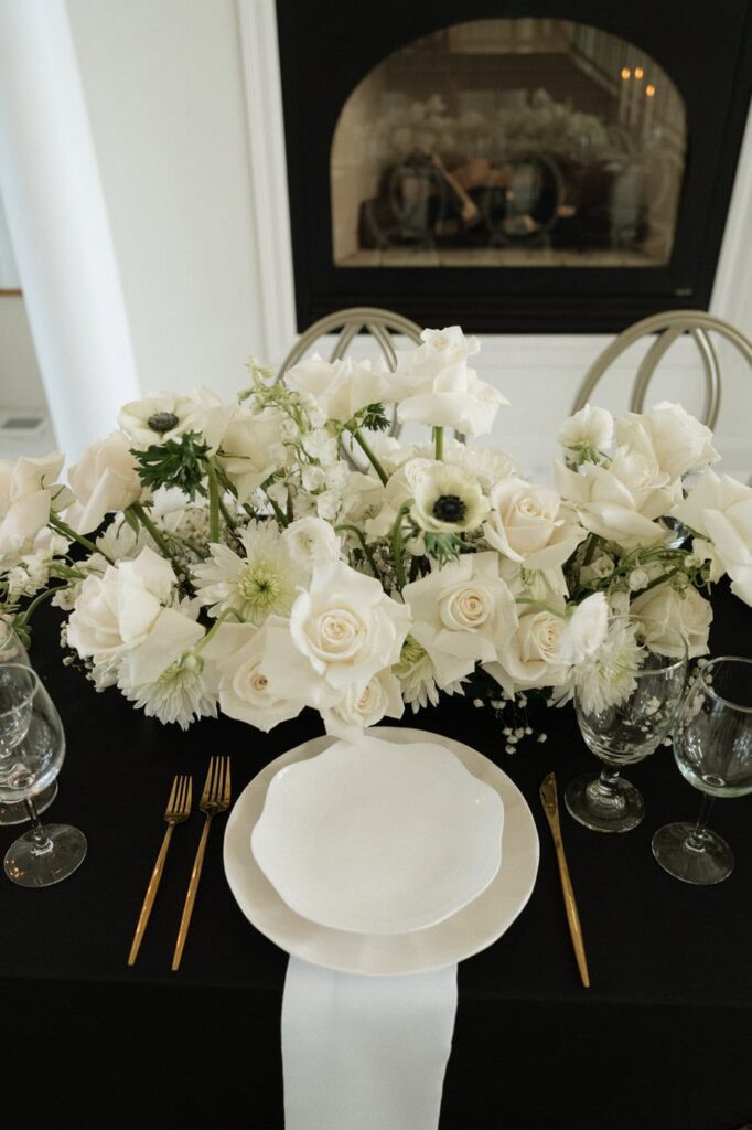 Editorial tablescape at The Dimora wedding venue Tennessee
