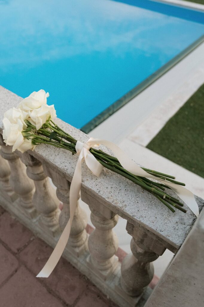 Pool area at The Dimora Italian inspired estate Tennessee