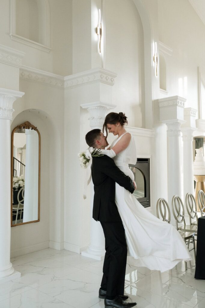 Romantic indoor portraits at tennessee wedding