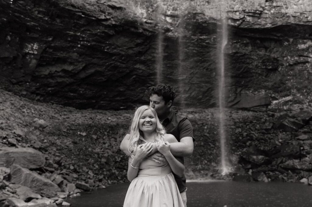 engagement session at waterfalls in tennessee