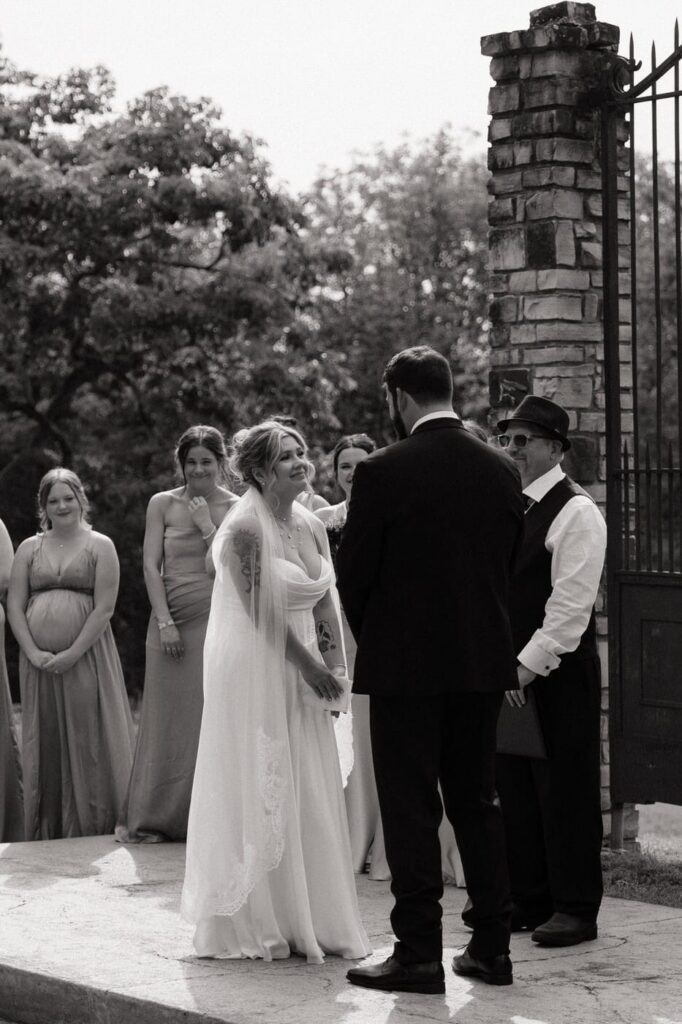 bride getting emotional during vows at nashville wedding in the spring